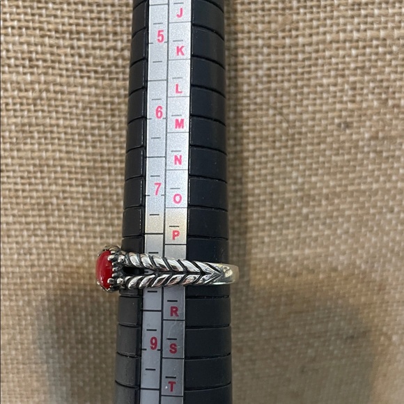 Red Jasper Sterling .925  Silver Ring by American West Carolyn Pollack Size 8.5 - Picture 4 of 7